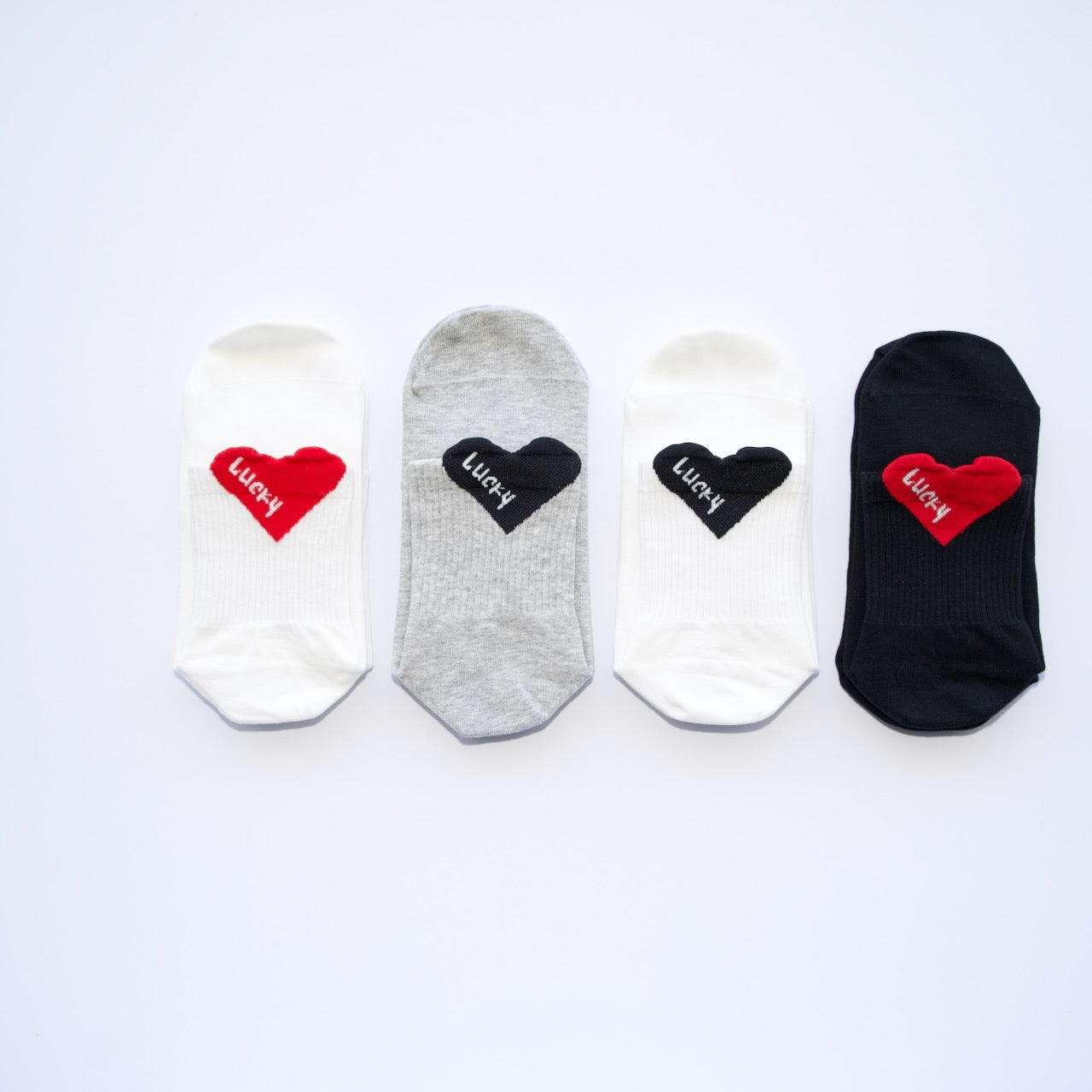 Lucky Heart Grip Socks – (4 Pack)