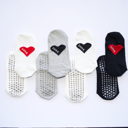 Lucky Heart Grip Socks – (4 Pack)