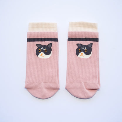 Playful Pup Grip Crew Socks – Pink