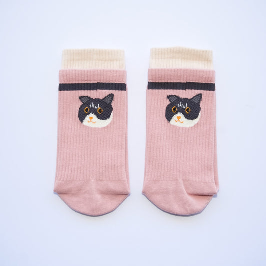 Playful Pup Grip Crew Socks – Pink