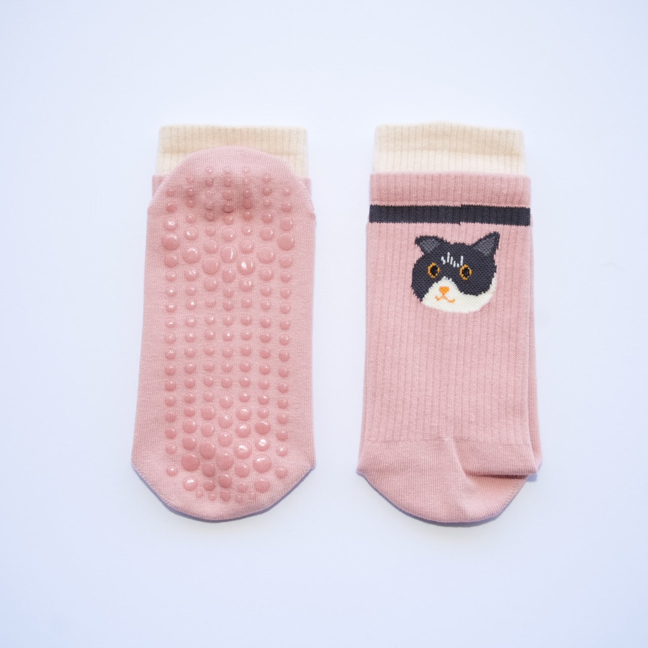 Playful Pup Grip Crew Socks – Pink
